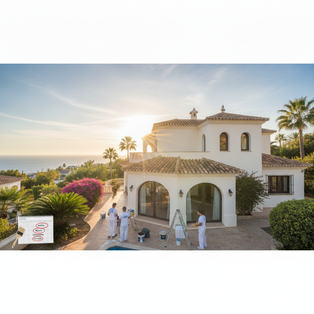 ¿Cuál es la mejor época del año para pintar el exterior de una casa en la Costa del Sol?