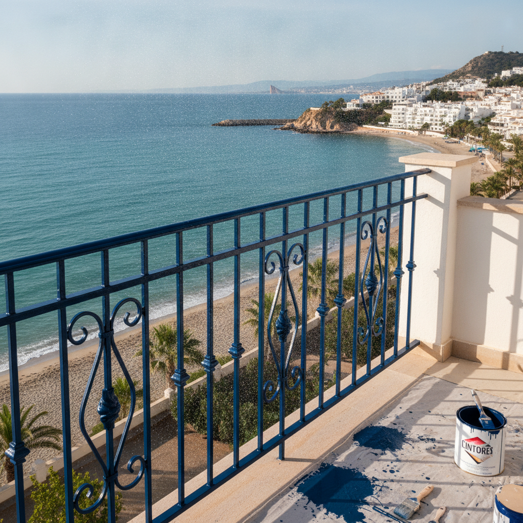 Guía para pintar barandillas de hierro expuestas al mar en Estepona