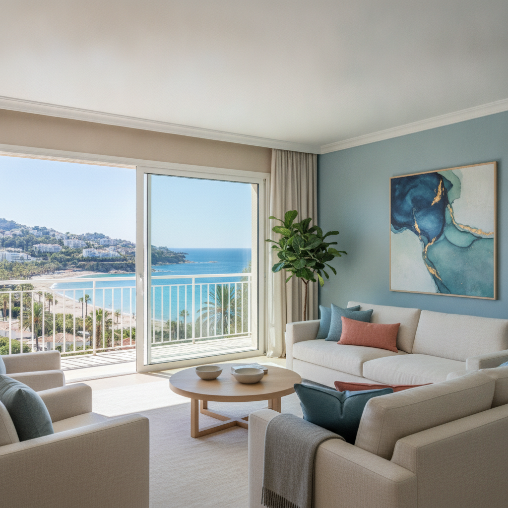 Cómo coordinar los colores de pintura con vistas al mar en apartamentos de Marbella