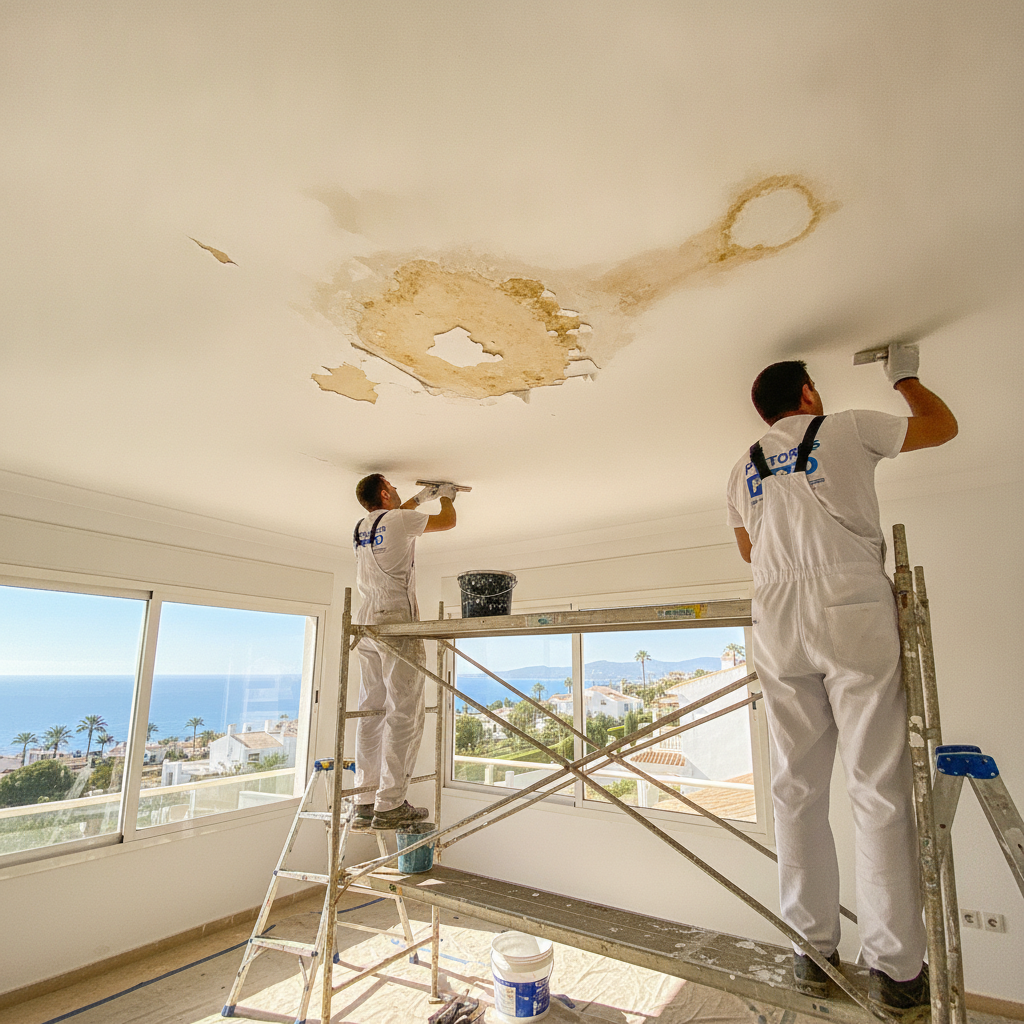 Soluciones Definitivas: Pintores profesionales para techos con humedades de filtración en Estepona