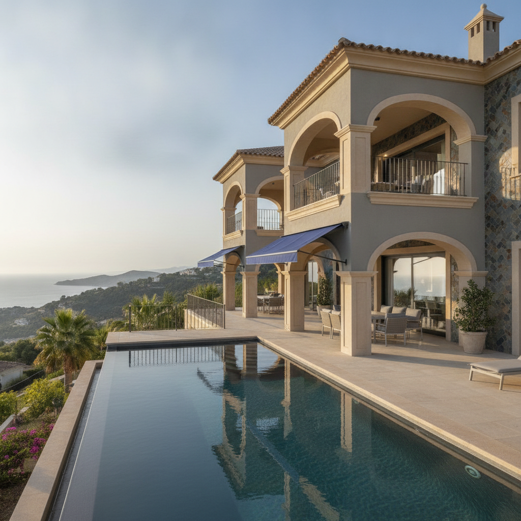 Colores elegantes para exteriores de villas de lujo en Casares: Guía de Pintores Pro