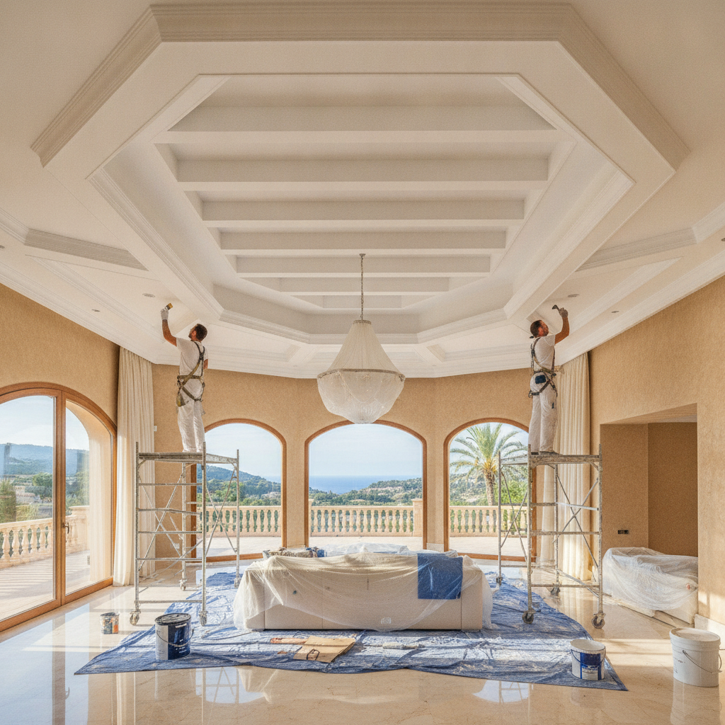 Decoración y pintura de techos altos en villas de Benahavís: Guía completa de diseño y renovación