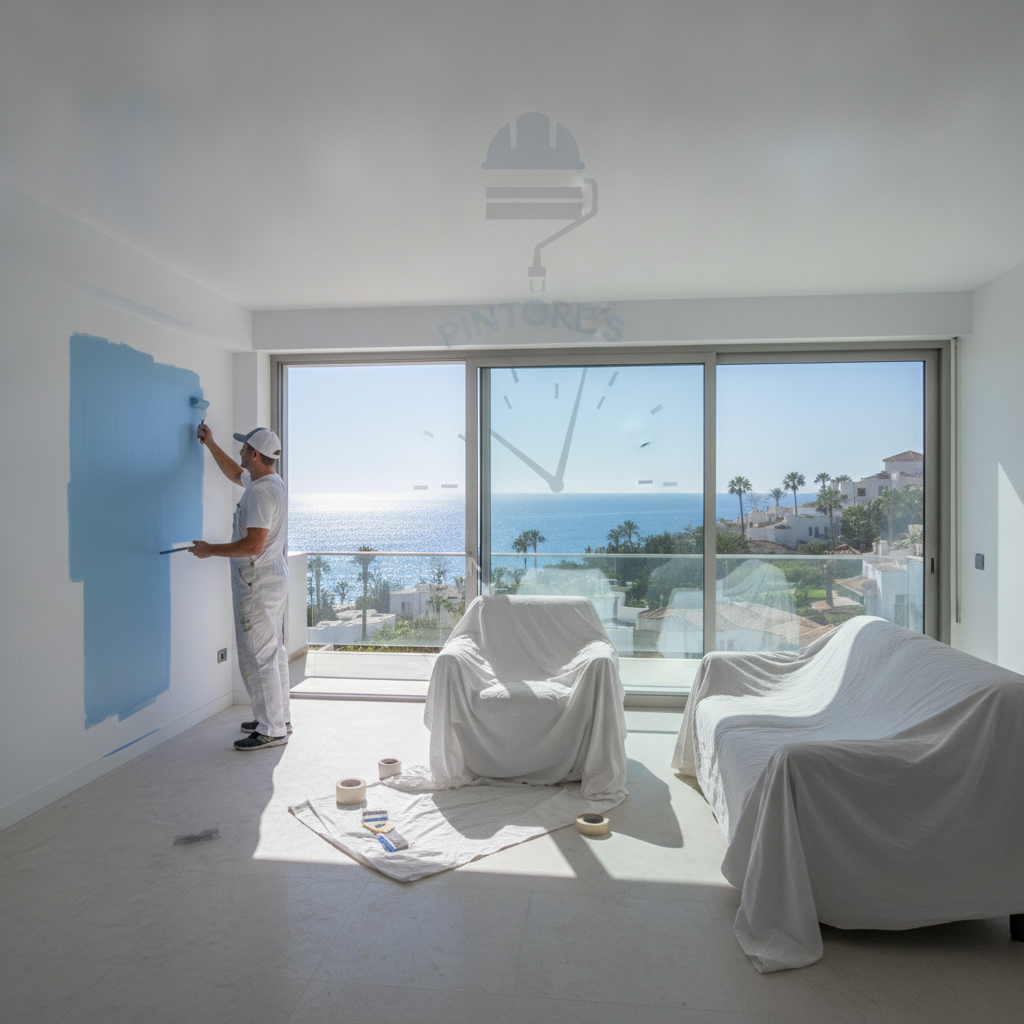 ¿Cuánto tiempo se tarda en pintar un piso de 3 habitaciones en San Pedro de Alcántara?